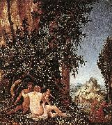 Albrecht Altdorfer Landscape with Satyr Family oil on canvas